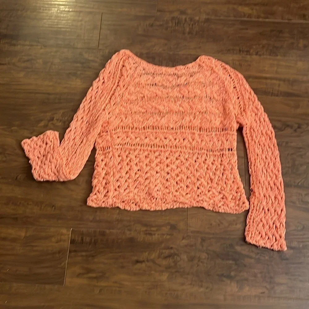 Free People Crashing Waves Cotton Pullover, sz Medium